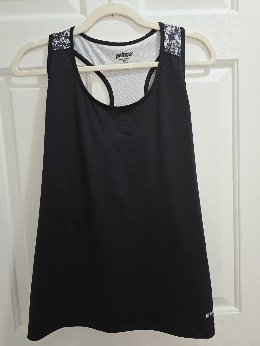Prince Black Athletic Tank with Black & White-Accent Straps